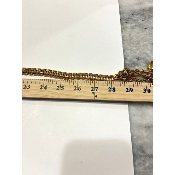 Vintage Elisabeth Arden Womens Red Door Charm Chain Belt Gold Tone 80's - Picture 6 of 8